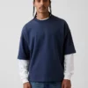 Tjock oversized-tröja i fransk frotté