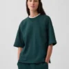 Tjock oversized-tröja i fransk frotté