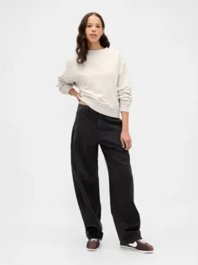 Tjock oversized-tröja i fransk frotté