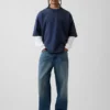 Tjock oversized-tröja i fransk frotté