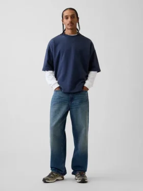Tjock oversized-tröja i fransk frotté