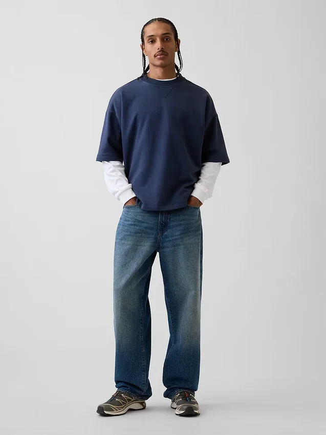 Tjock oversized-tröja i fransk frotté