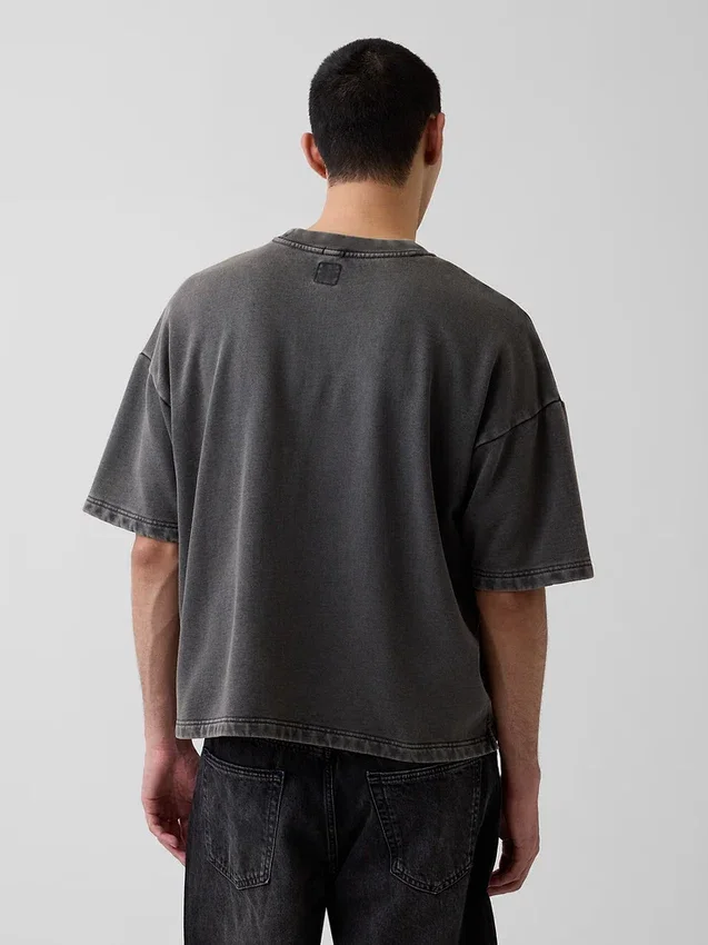 Tjock oversized-tröja i fransk frotté