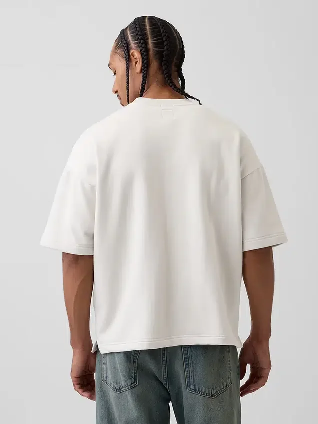 Tjock oversized-tröja i fransk frotté