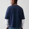 Tjock oversized-tröja i fransk frotté