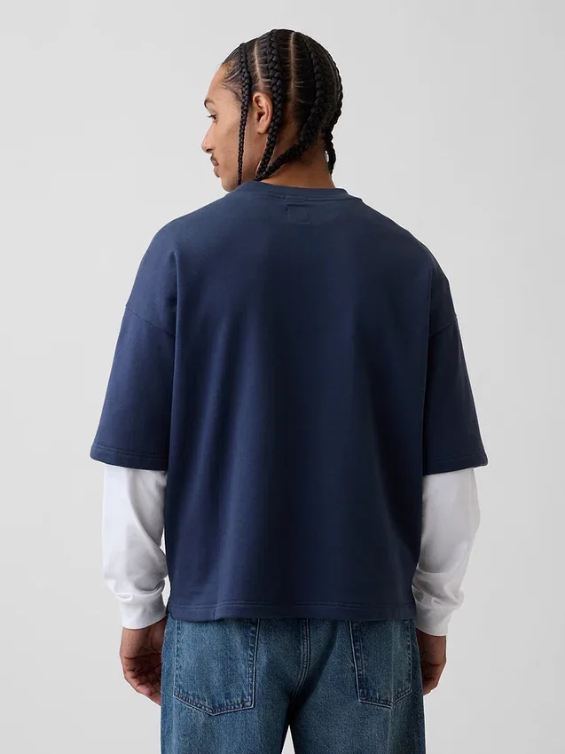 Tjock oversized-tröja i fransk frotté