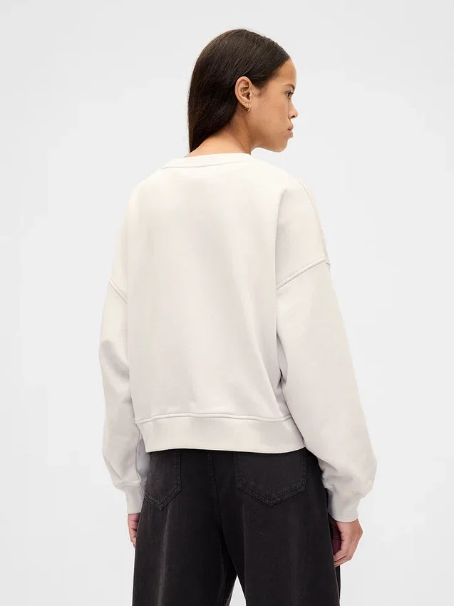 Tjock oversized-tröja i fransk frotté