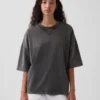 Tjock oversized-tröja i fransk frotté