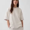 Tjock oversized-tröja i fransk frotté