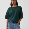 Tjock oversized-tröja i fransk frotté
