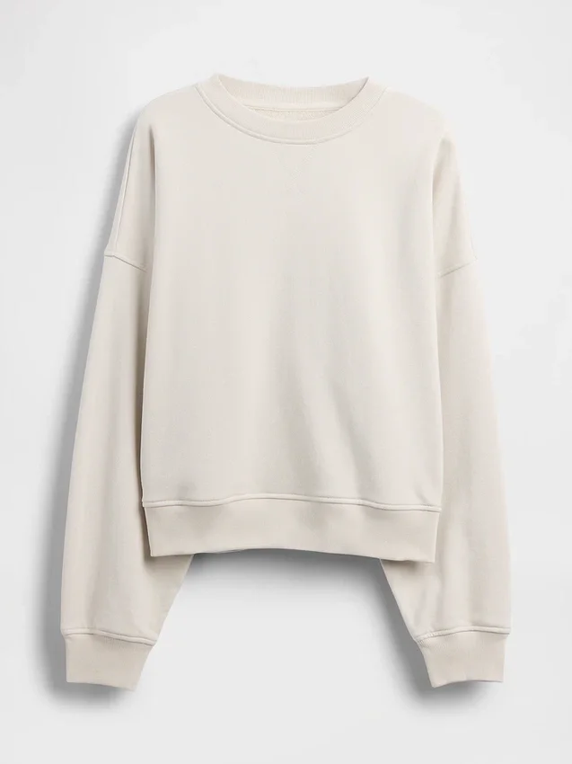 Tjock oversized-tröja i fransk frotté