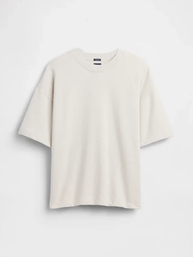 Tjock oversized-tröja i fransk frotté