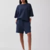 Tjock oversized-tröja i fransk frotté