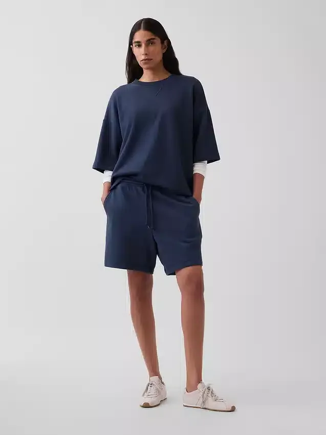 Tjock oversized-tröja i fransk frotté