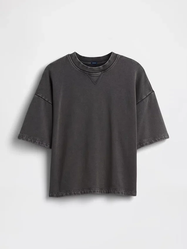 Tjock oversized-tröja i fransk frotté