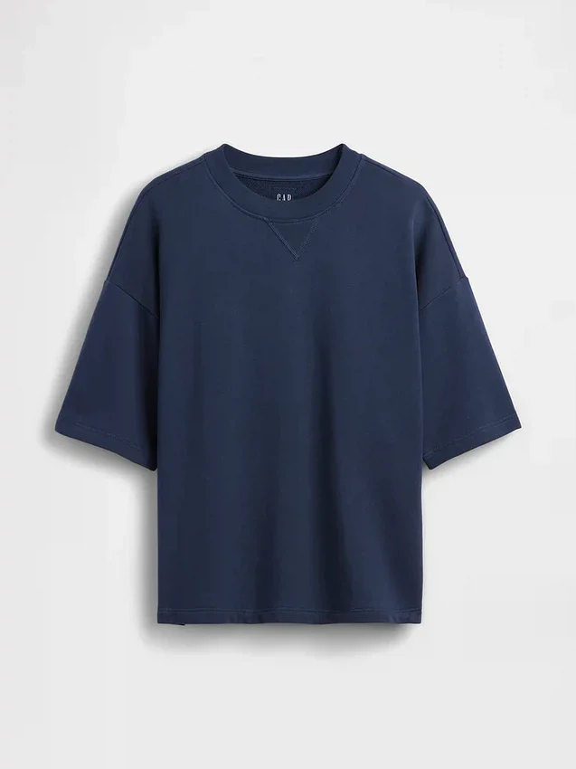 Tjock oversized-tröja i fransk frotté