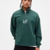 Tjock, oversized tröja med logo och kvartslås