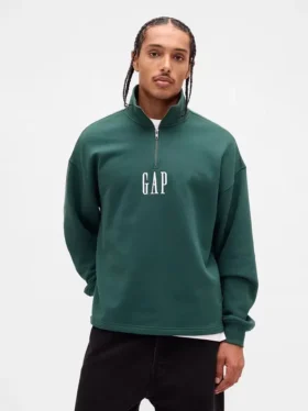 Tjock, oversized tröja med logo och kvartslås