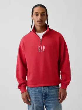 Tjock, oversized tröja med logo och kvartslås
