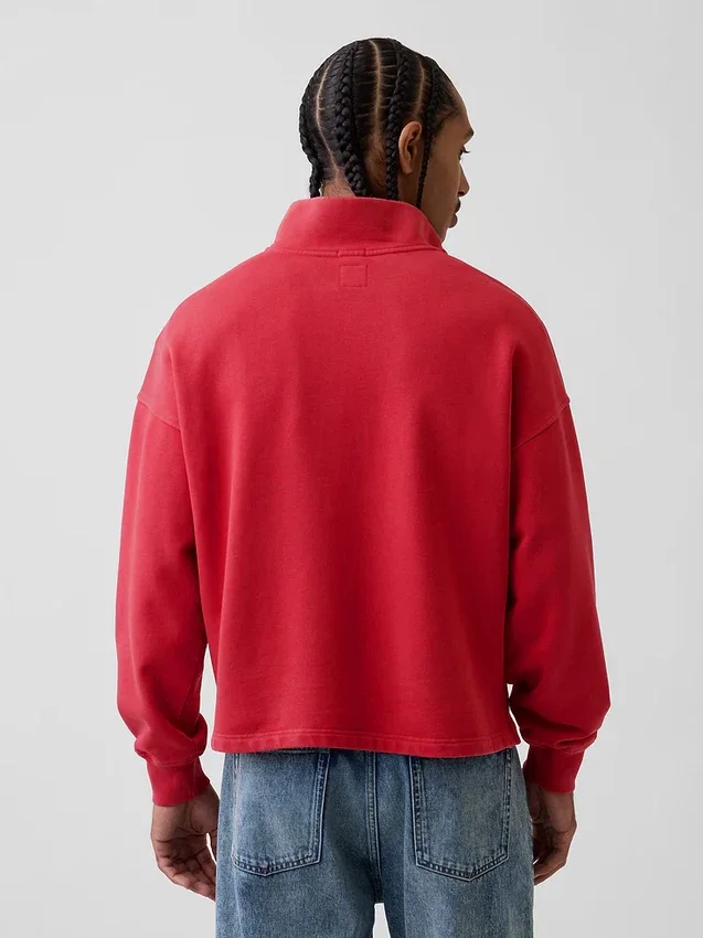 Tjock, oversized tröja med logo och kvartslås