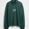 Tjock, oversized tröja med logo och kvartslås