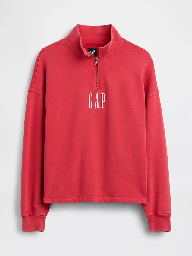 Tjock, oversized tröja med logo och kvartslås