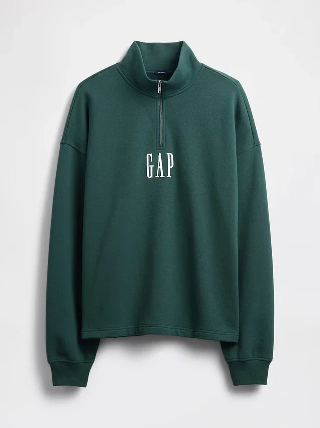 Tjock, oversized tröja med logo och kvartslås