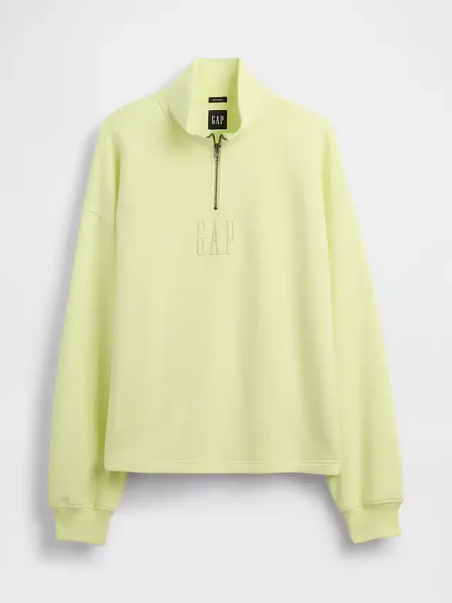 Tjock, oversized tröja med logo och kvartslås