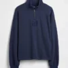 Tjock, oversized tröja med logo och kvartslås