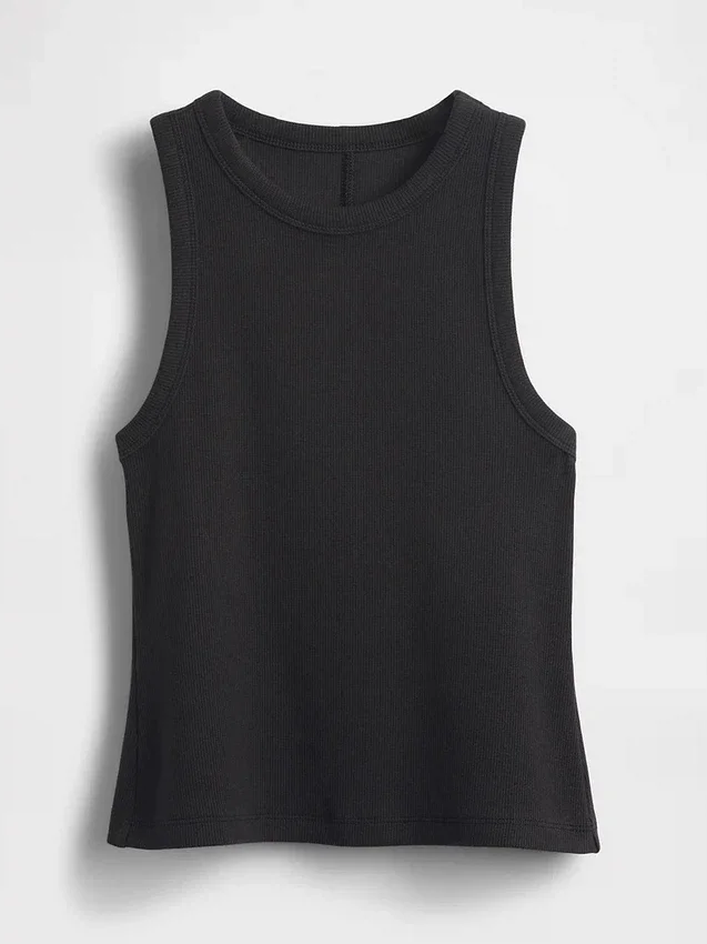 Tjock ribbad halterneck-linne