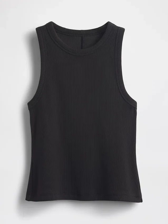 Tjock ribbad halterneck-linne