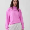 Tjock sweatshirt i fransk frotté med hög krage och oversized-passform