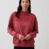 Tjock sweatshirt i fransk frotté med hög krage och oversized-passform