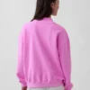 Tjock sweatshirt i fransk frotté med hög krage och oversized-passform
