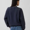 Tjock sweatshirt i fransk frotté med hög krage och oversized-passform