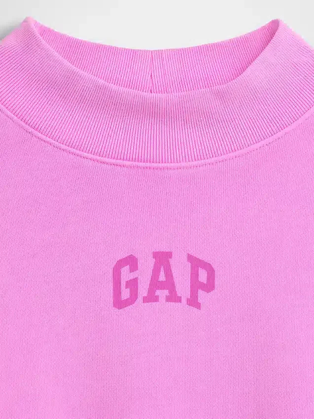 Tjock sweatshirt i fransk frotté med hög krage och oversized-passform