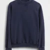 Tjock sweatshirt i fransk frotté med hög krage och oversized-passform