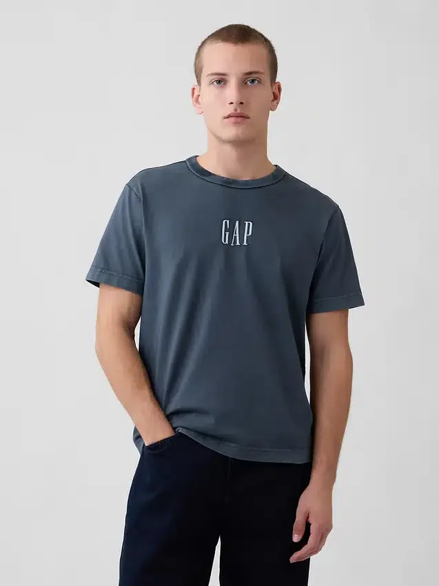 Tjock T-shirt med logo i avslappnad passform