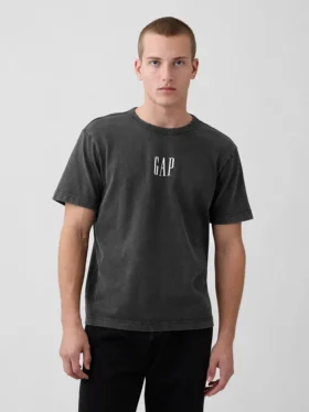 Tjock T-shirt med logo i avslappnad passform