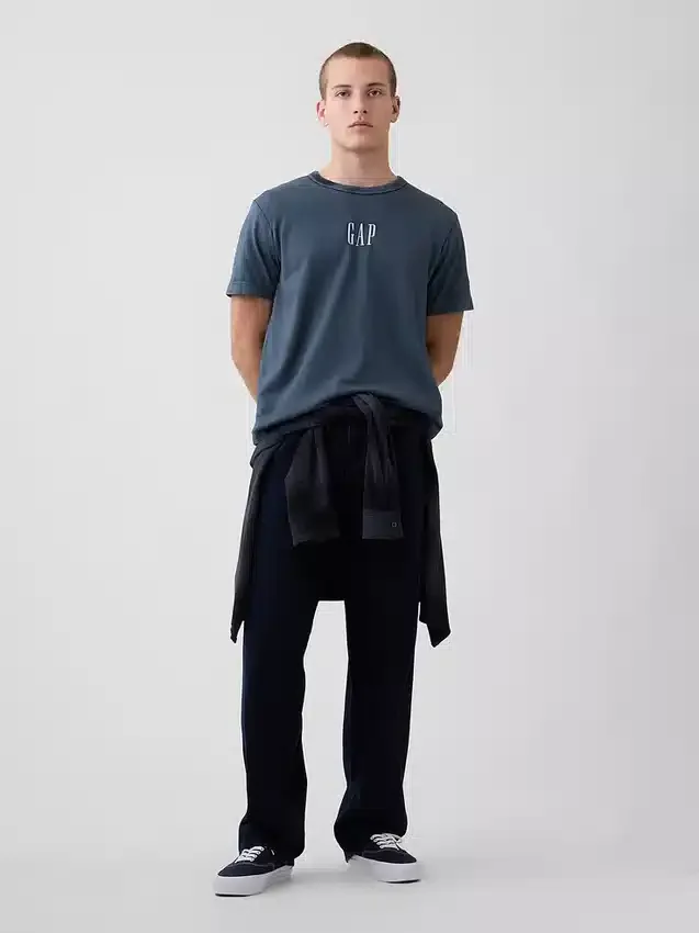Tjock T-shirt med logo i avslappnad passform