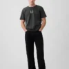 Tjock T-shirt med logo i avslappnad passform