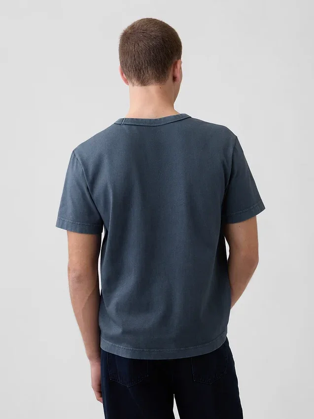 Tjock T-shirt med logo i avslappnad passform