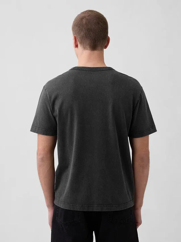 Tjock T-shirt med logo i avslappnad passform