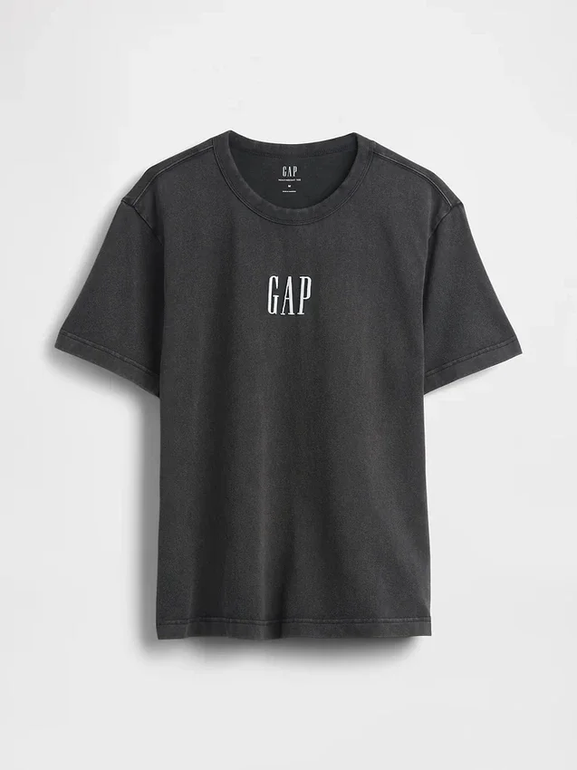 Tjock T-shirt med logo i avslappnad passform