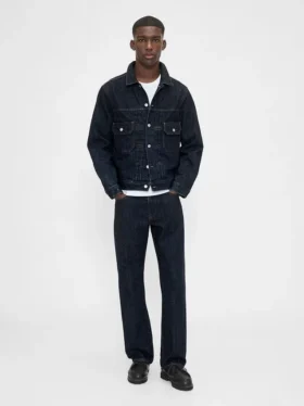 Tjocka, avslappnade raka Jeans
