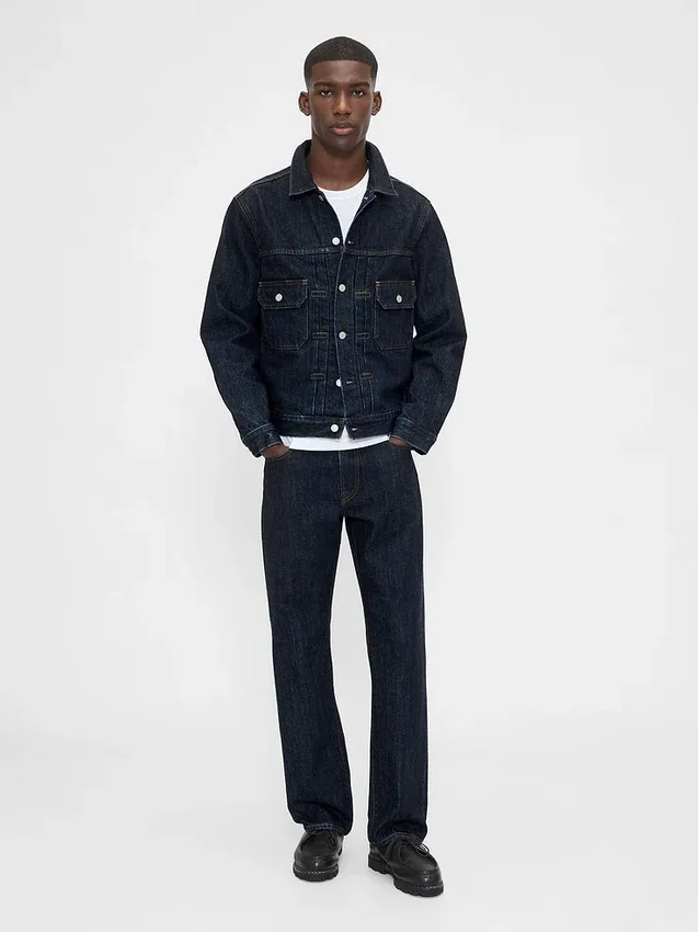 Tjocka, avslappnade raka Jeans