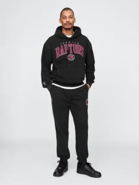 Tjocka joggingbyxor med NBA Toronto Raptors-logotyp