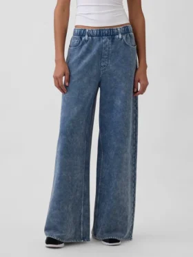 Tjocka, lediga jeansbyxor i frotte