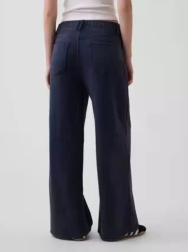 Tjocka, lediga jeansbyxor i frotte