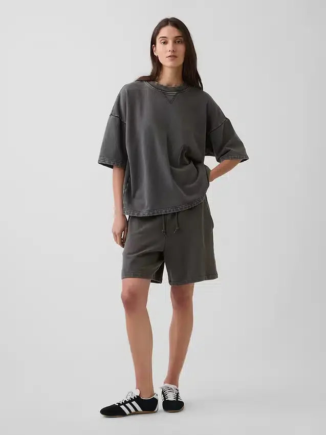 Tjocka sweatshorts i fransk frotté för vuxna